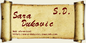 Sara Duković vizit kartica